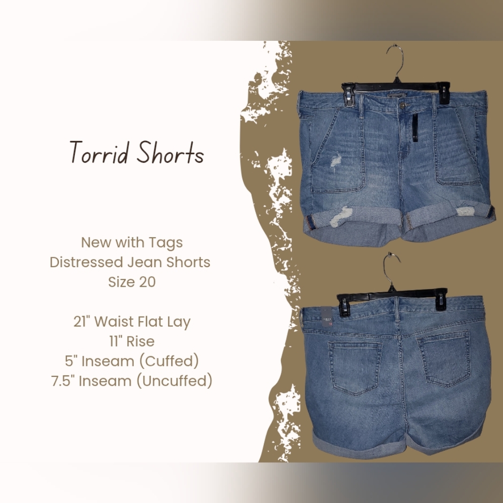 NWT Torrid Distressed Denim Shorts Size 20